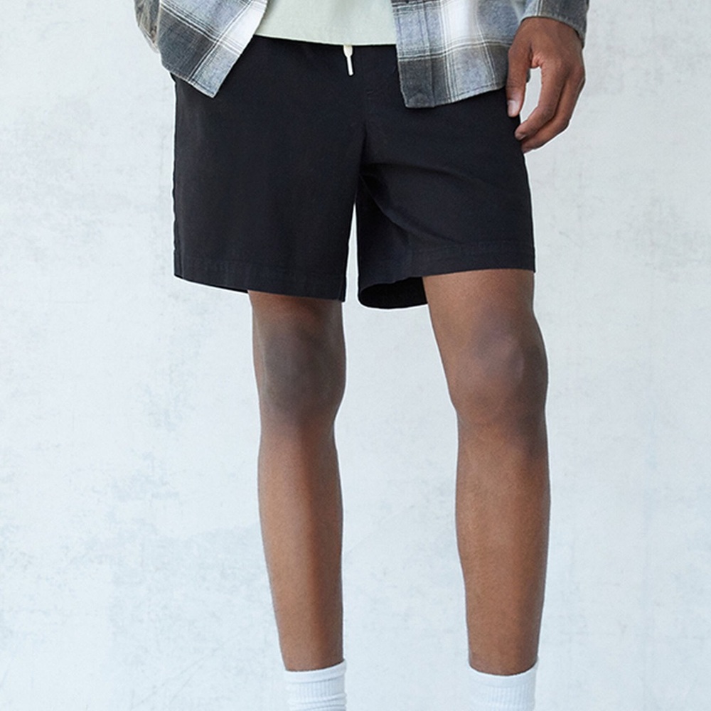 PacSun Black Cotton Twill Volley Shorts, M